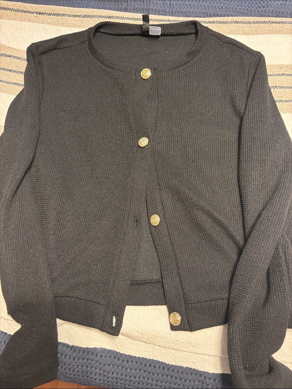 Classic Black Women's Button-Front Sweater Cardigan